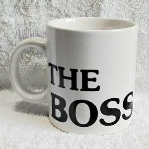 BNWOT Thick Large THE BOSS Double Sided Coffee Mug by Fub Factory!!